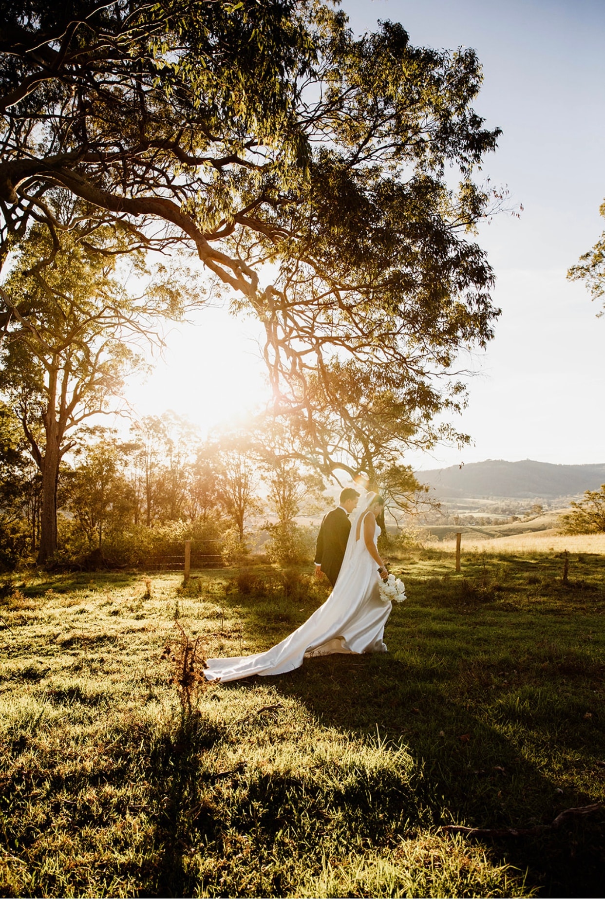 Outside This Room — wedding florals at golden hour